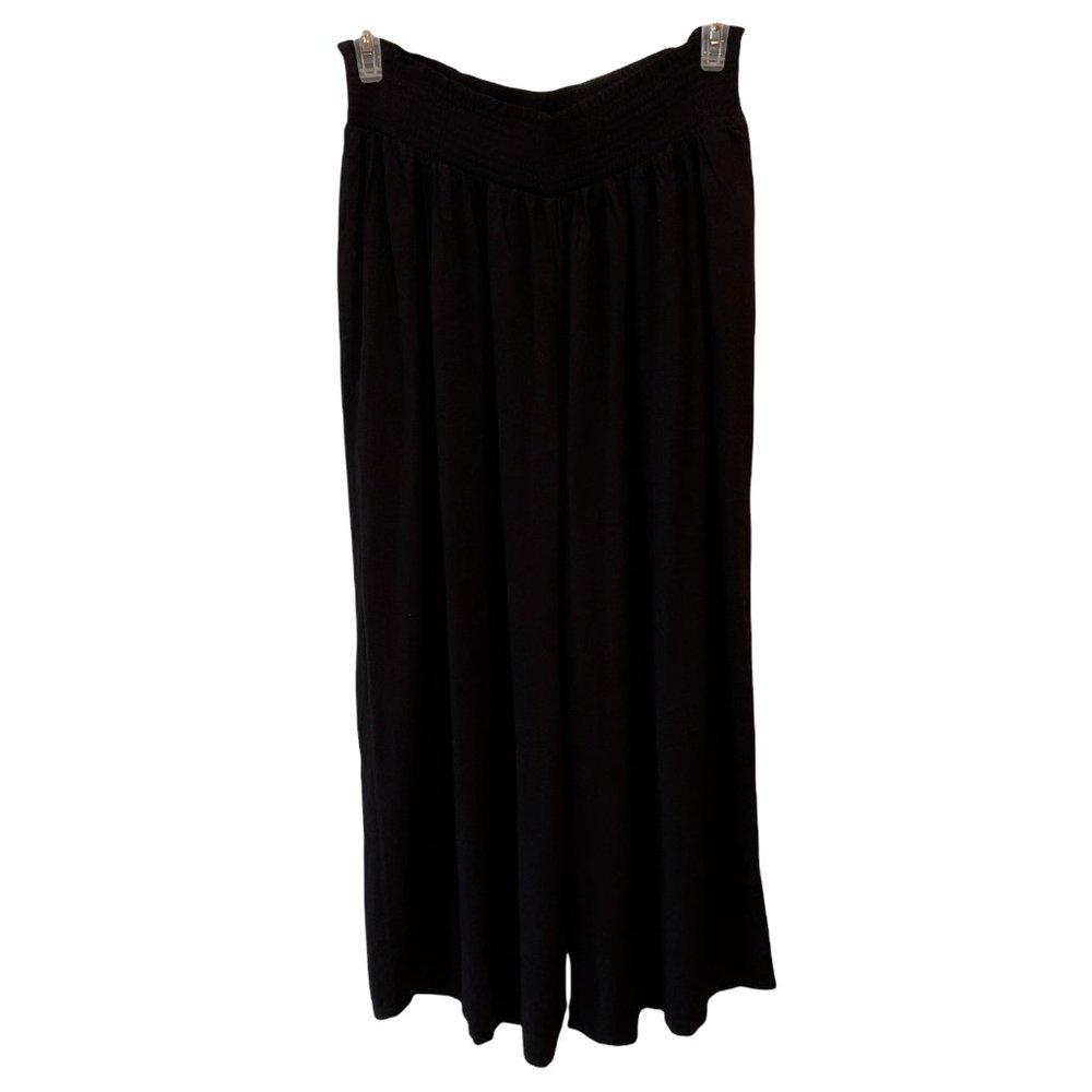 Forever 21 Womens Size 2X Black Relax Fit Elastic Waist Pull On Palazzo Pants
